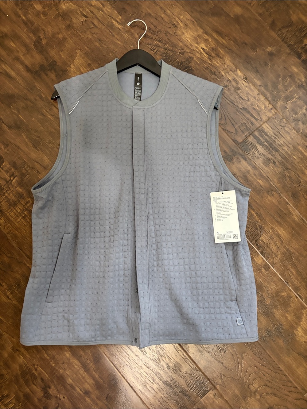 Lululemon 3D Waffle jacquard Vest Men's Quilted Grey Sleeveless Vest